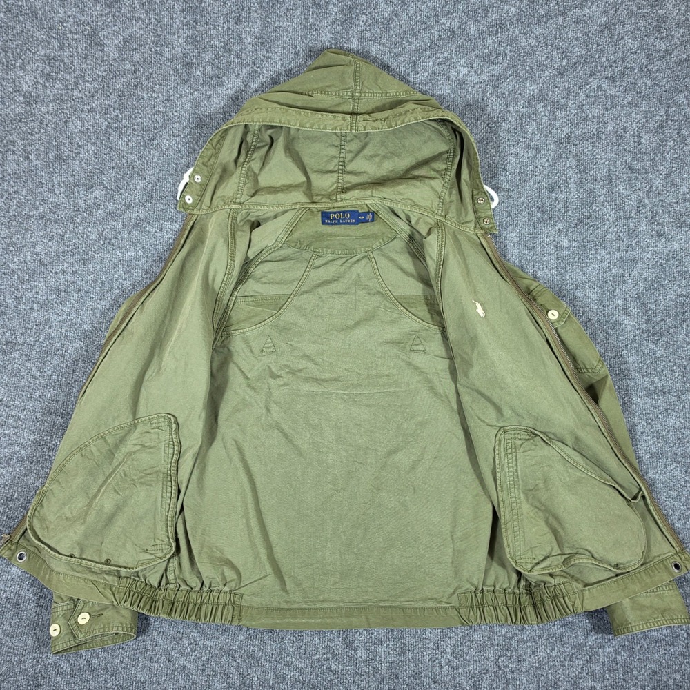 Polo Ralph Lauren Womens Olive Green Hooded Windbreaker Jacket Size Medium - Picture 4 of 8